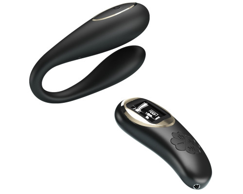 Черный вибромассажер для пар Nathan