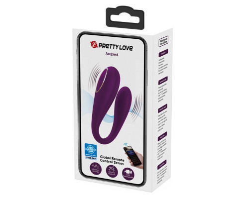 Фиолетовый вибратор для двоих August