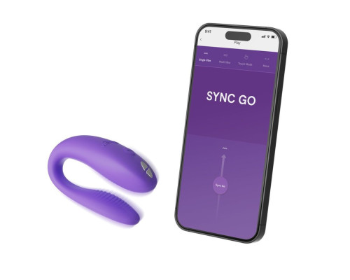 Фиолетовый вибромассажер для пар We-Vibe Sync Go