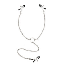 Серебристые зажимы для клитора и сосков с цепочкой