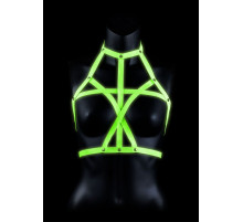 Портупея Bra Harness с неоновым эффектом - размер L-XL