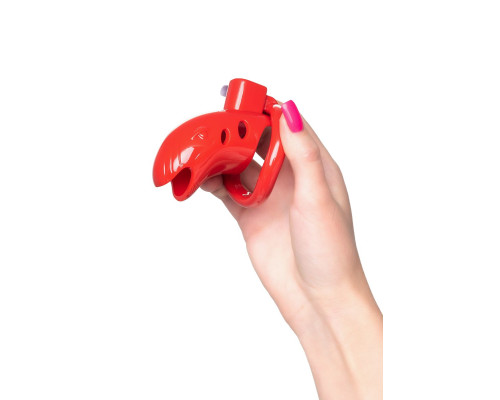 Красный мужской пояс верности из пластика