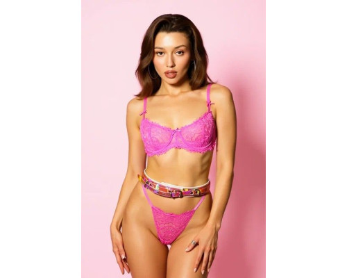 Эффектный розовый пояс из голографической эко-кожи