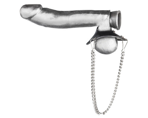 Утяжка для мошонки из искусственной кожи с цепочками PARACHUTE BALL STRETCHER