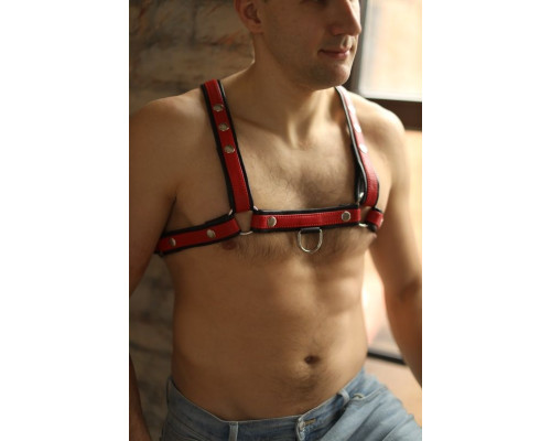 Черно-красная мужская портупея Black-Red