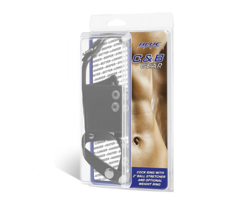 Кольцо на член и мошонку Cock Ring With 2  Ball Stretcher And Optional Weight Ring