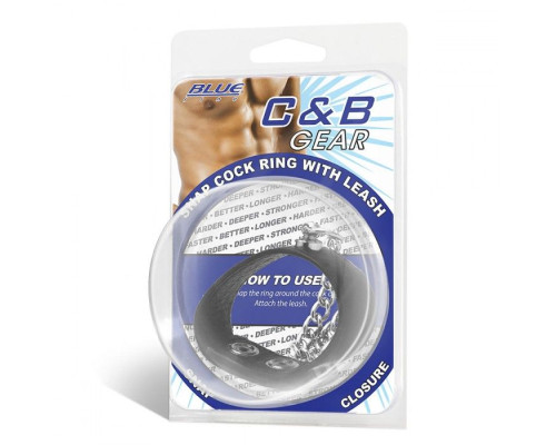 Утяжка на пенис с поводком Snap Cock Ring With 12  Leash