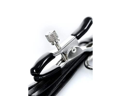 Черно-серебристые зажимы для сосков Theatre с кисточками