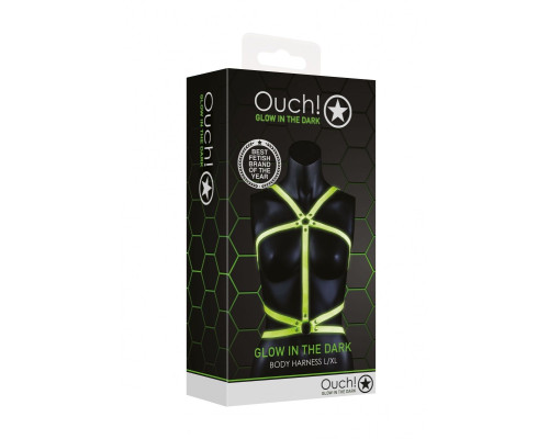 Портупея Body Harness с неоновым эффектом - размер L-XL