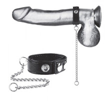 Утяжка на пенис с поводком Snap Cock Ring With 12  Leash