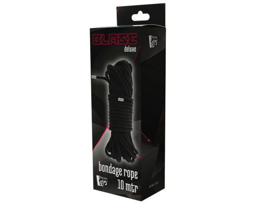 Черная веревка для бондажа BONDAGE ROPE - 10 м.