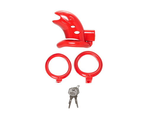 Красный мужской пояс верности из пластика