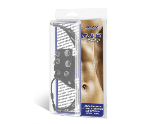 Утяжка на пенис и мошонку Cock Ring With 1.5  Ball Stretcher And Optional Weight Ring