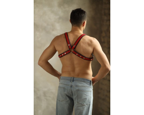 Черно-красная мужская портупея Black-Red