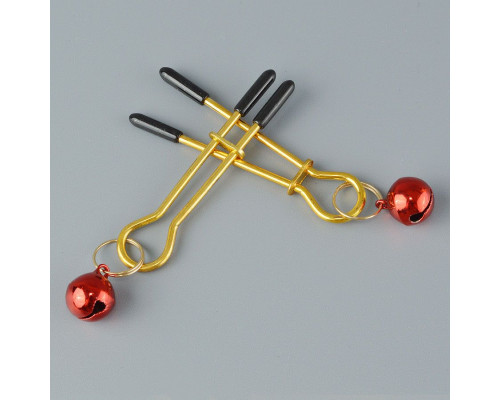 Золотистые зажимы с колокольчиками Gold