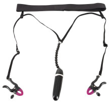 Женские вибростринги с зажимами для половых губ Spreader String with Vibrator