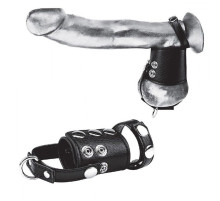 Кольцо на член и мошонку Cock Ring With 2  Ball Stretcher And Optional Weight Ring