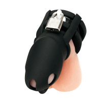 Черная клетка для пениса Silicone Small 2 in Cock Cage With Ball Divider