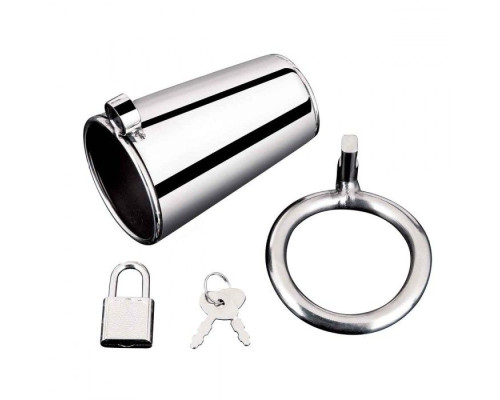 Серебристая сплошная клетка для фаллоса Ultimate Cock Tease Cage