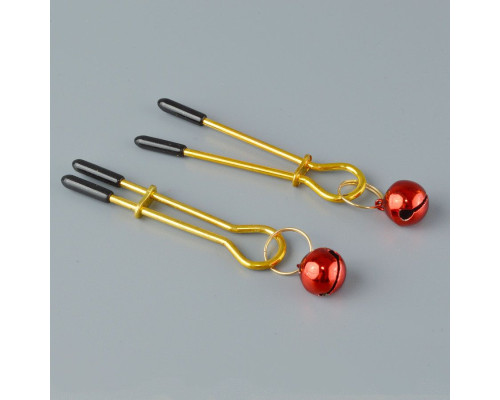 Золотистые зажимы с колокольчиками Gold