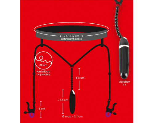 Женские вибростринги с зажимами для половых губ Spreader String with Vibrator