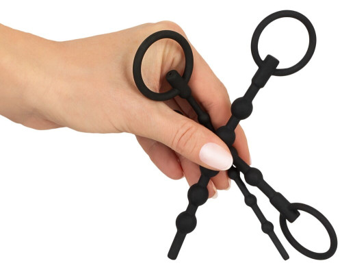 Набор из 3 черных силиконовых уретральных стимуляторов Training Set