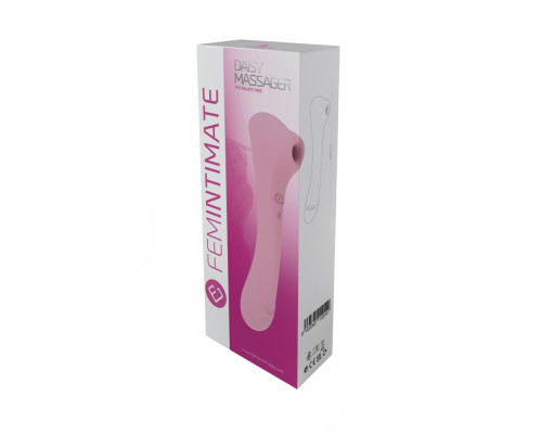 Нежно-розовый двусторонний стимулятор Daisy Massager - 20,2 см.