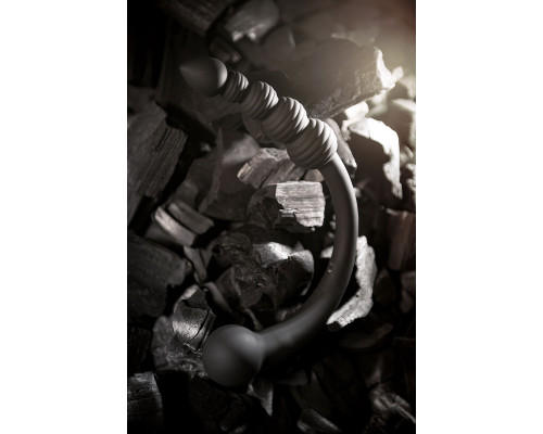 Черный двусторонний вибратор - 35 см.