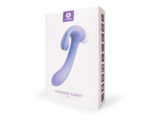 Сиреневый двусторонний вибромассажер Hammer Rabbit - 18,8 см.