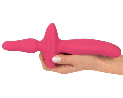 Розовый двусторонний вибратор 2in1 Vibrator   Butt Plug