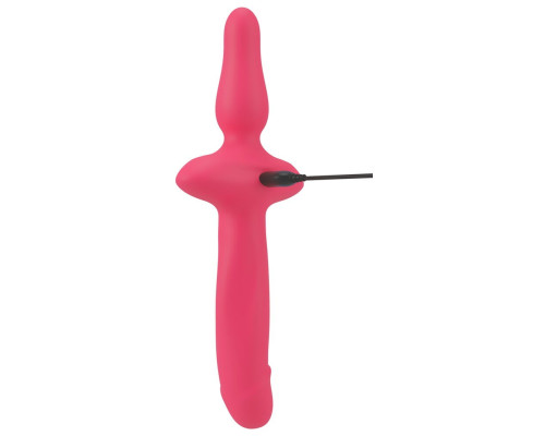 Розовый двусторонний вибратор 2in1 Vibrator   Butt Plug