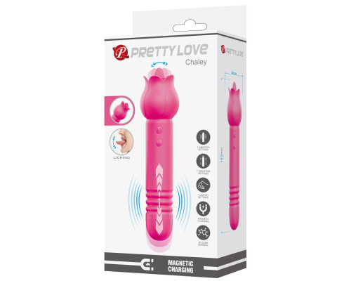 Розовый двусторонний вибратор Chaley