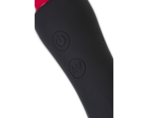 Черно-красный двусторонний вибромассажер Black Red - 21 см.