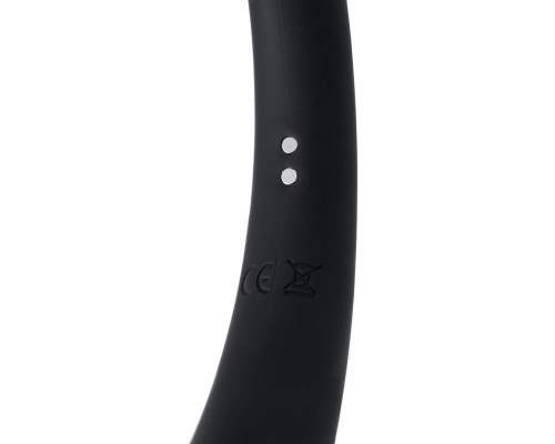 Черный двусторонний вибратор - 35 см.