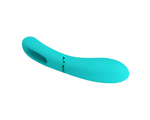 Аквамариновый двусторонний вибратор с функцией фингеринга Lexie - 20 см.