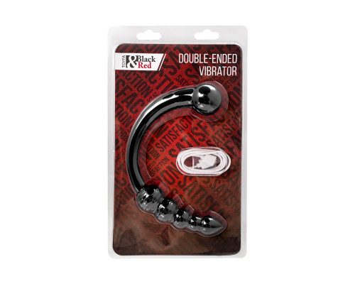 Черный двусторонний вибратор - 35 см.