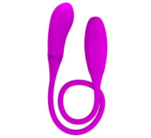 Двусторонний гибкий вибратор Snaky Vibe - 60 см.