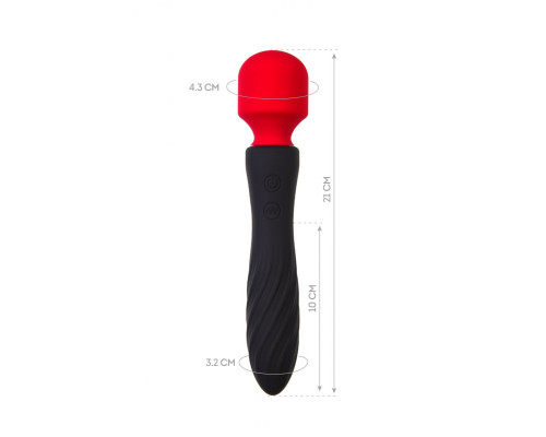Черно-красный двусторонний вибромассажер Black Red - 21 см.