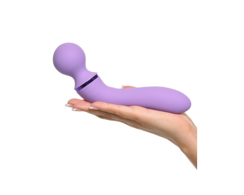 Фиолетовый двусторонний вибростимулятор Duo Wand Massage-Her - 19,6 см.