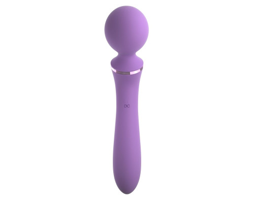 Фиолетовый двусторонний вибростимулятор Duo Wand Massage-Her - 19,6 см.