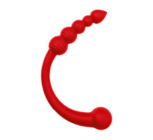 Красный двусторонний вибратор - 35 см.