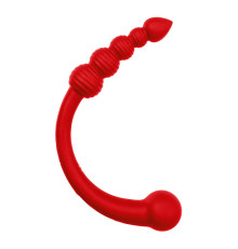 Красный двусторонний вибратор - 35 см.