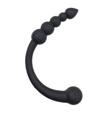 Черный двусторонний вибратор - 35 см.