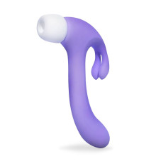 Сиреневый двусторонний вибромассажер Hammer Rabbit - 18,8 см.