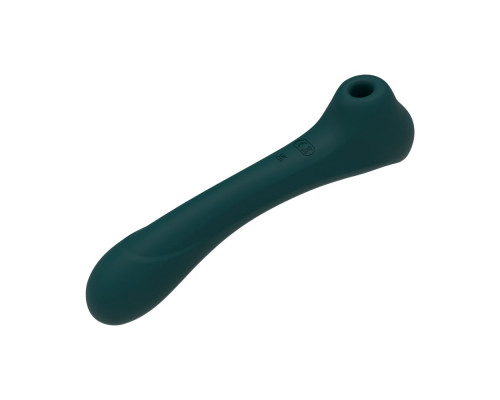 Изумрудный двусторонний стимулятор Quiver - 20,2 см.