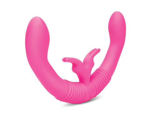 Розовый парный вибратор-кролик Together Vibes - 35,6 см.