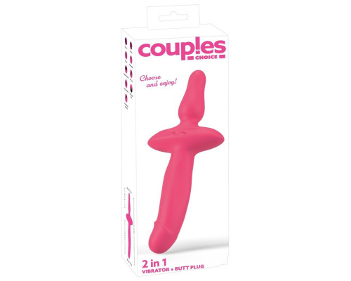 Розовый двусторонний вибратор 2in1 Vibrator   Butt Plug