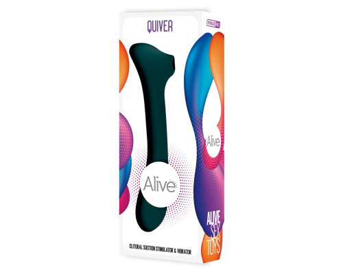 Изумрудный двусторонний стимулятор Quiver - 20,2 см.