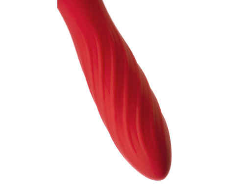 Красно-черный двусторонний вибромассажер Black Red - 21 см.