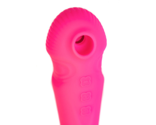 Розовый вибратор-пульсатор Cotox с вакуумной стимуляцией - 23 см.